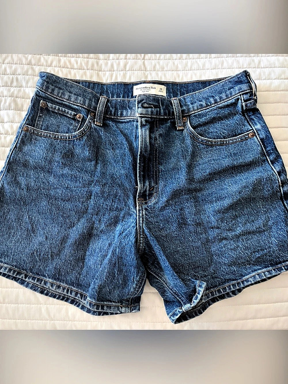 Abercrombie & Fitch The Dad Short High Rise Denim Jean Shorts Waist 29